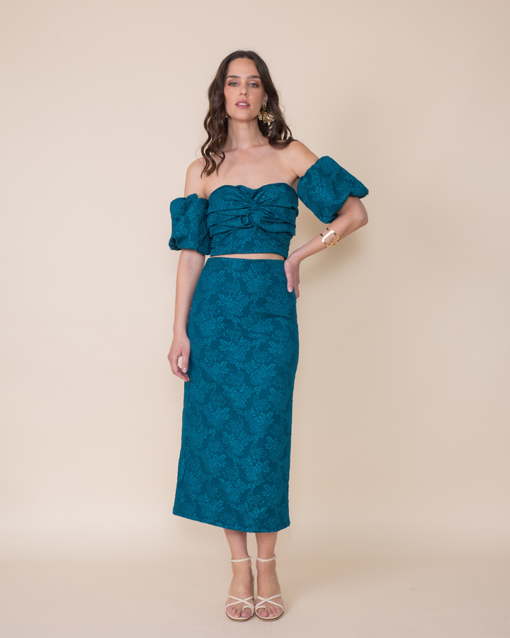 Falda Allegra Midi Azul