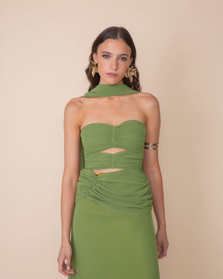 Vestido Pamplona Verde Olivo