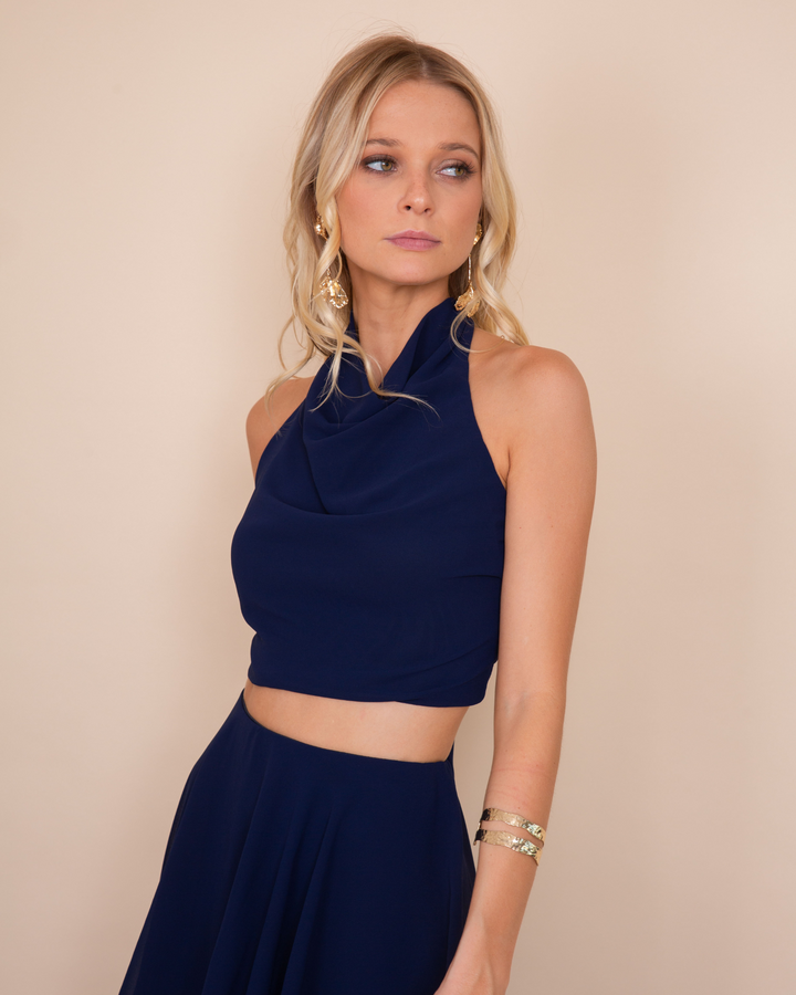 Top Gia Halter Azul Marino