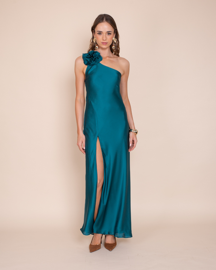 Vestido Adela Azul Petroleo
