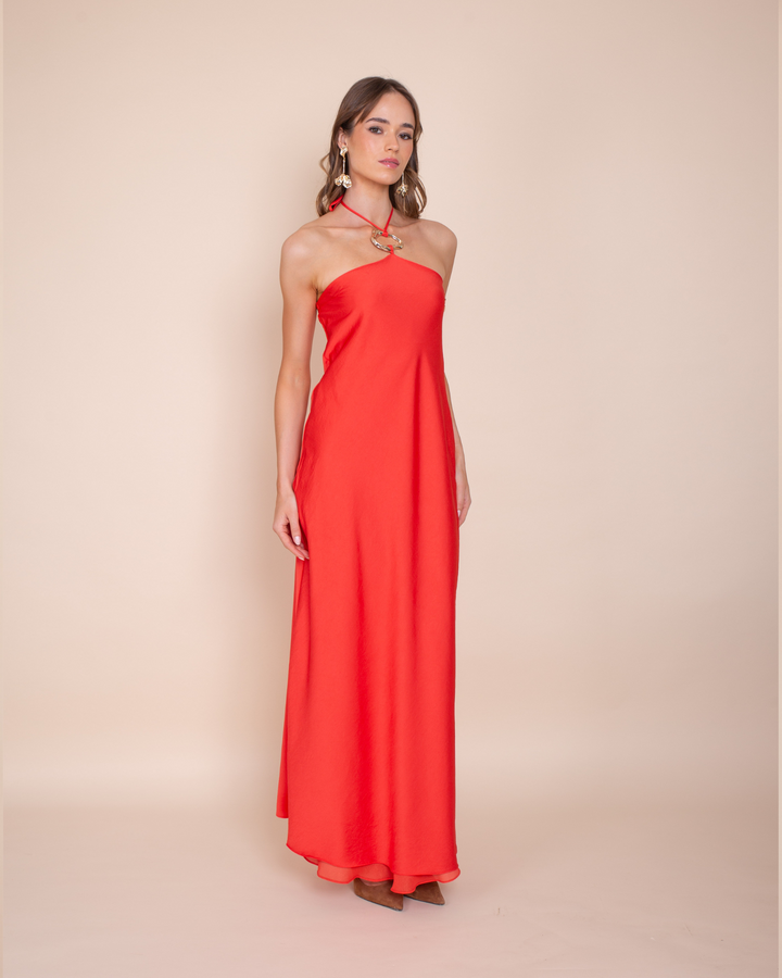 Vestido Cayetana naranjo