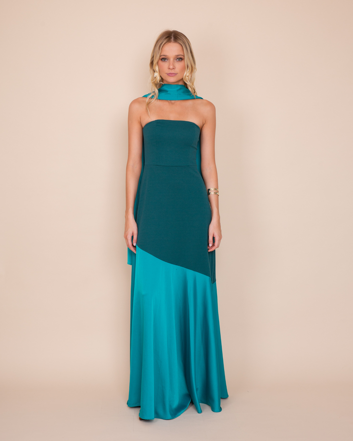 Vestido Ágata Azul Petroleo