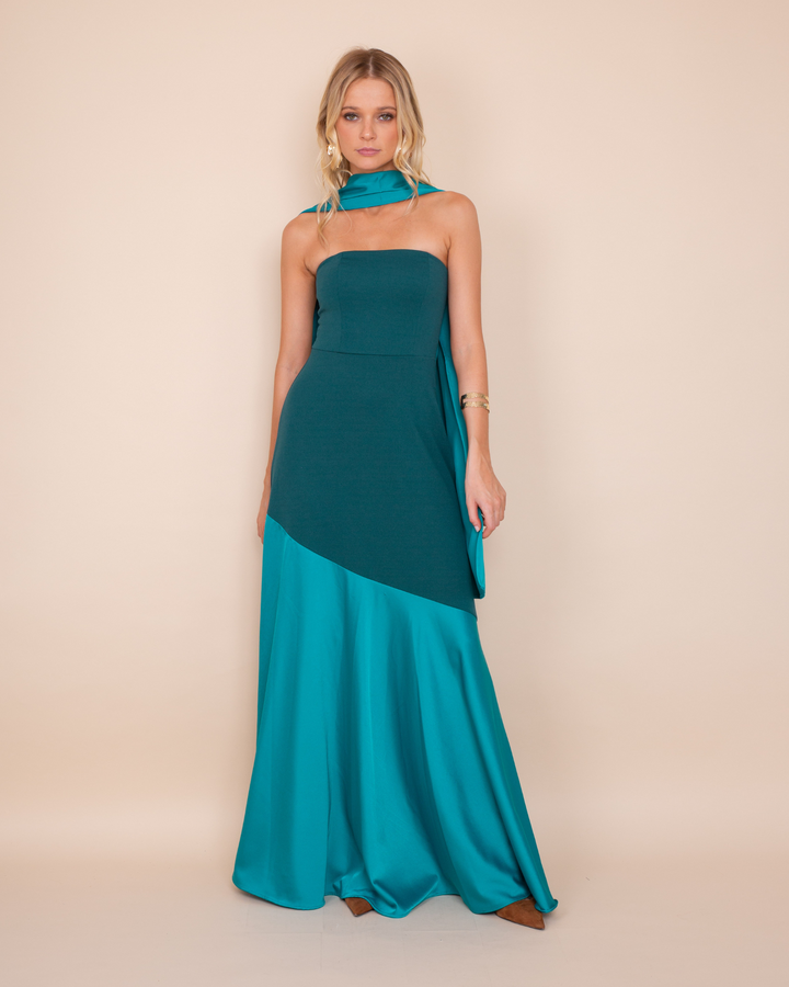 Vestido Ágata Azul Petroleo