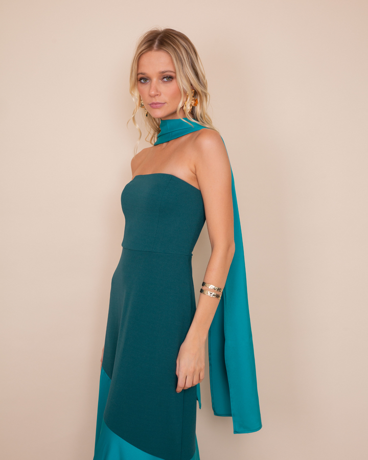 Vestido Ágata Azul Petroleo