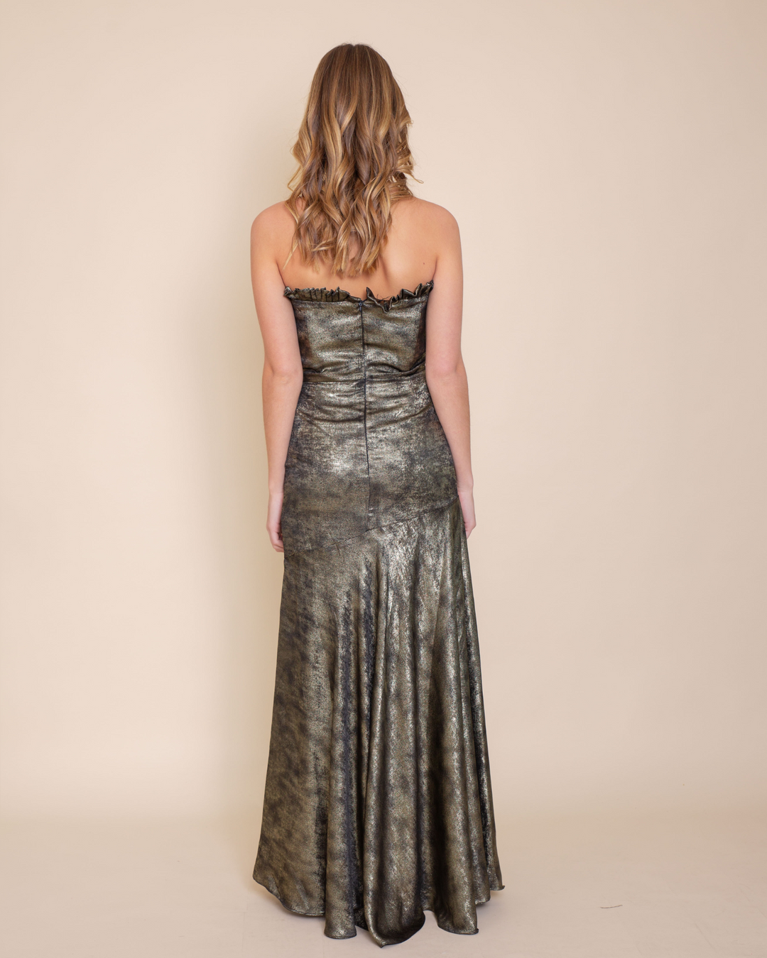 Vestido Agnes Dorado Manchado
