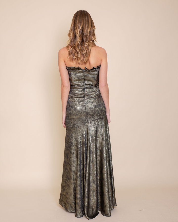 Vestido Agnes Dorado Manchado