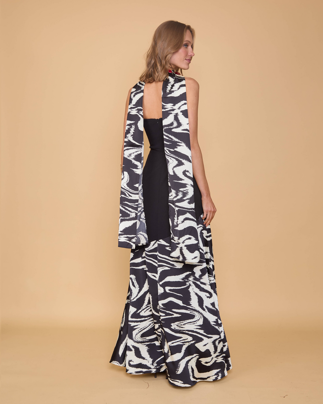 Vestido Ágata Estampado Blanco Negro