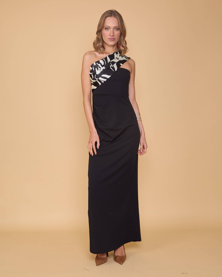 Vestido Lerida Blanco/Negro
