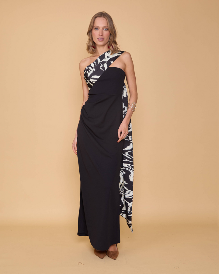 Vestido Lerida Blanco/Negro
