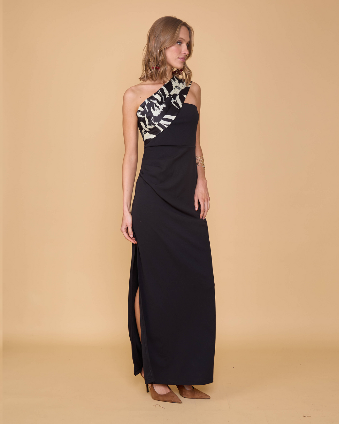 Vestido Lerida Blanco/Negro