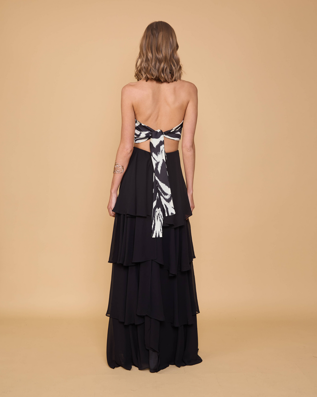 Top Gia Halter Blanco/Negro