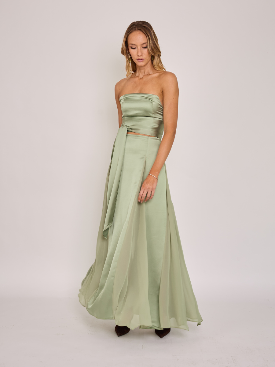 Falda Flavia Verde Agua