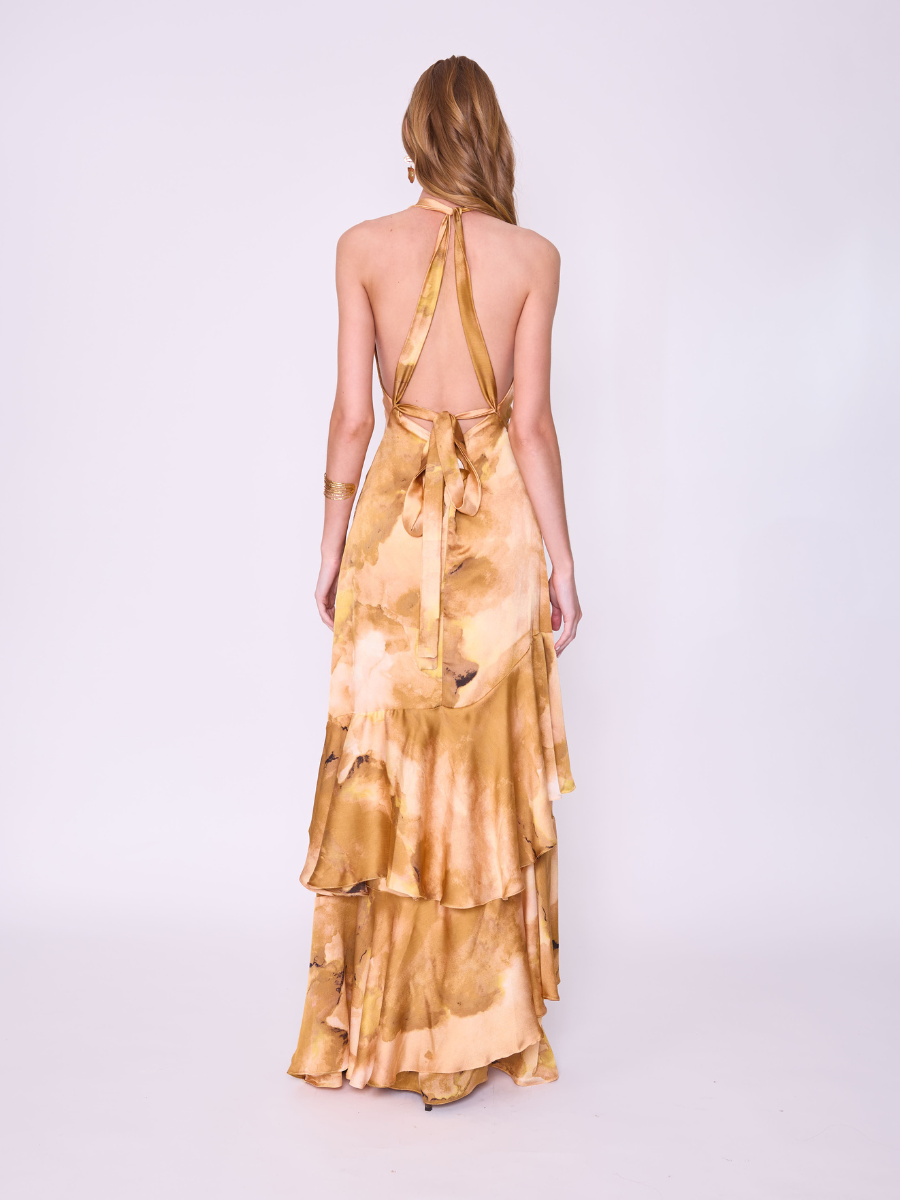 Vestido Diana Amarillo Estampado