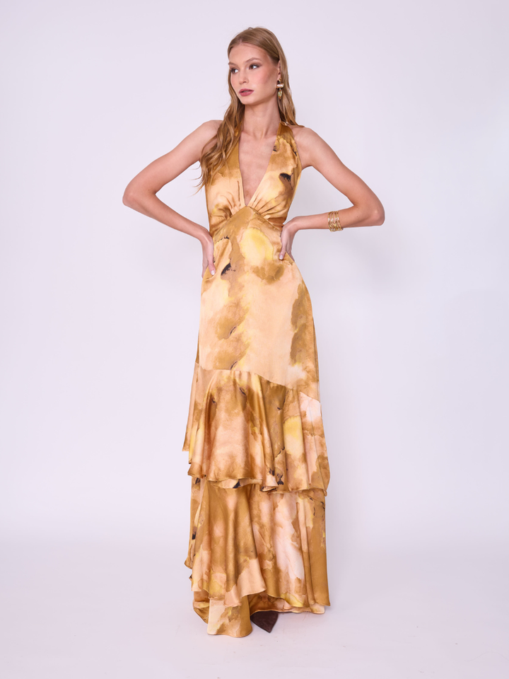 Vestido Diana Amarillo Estampado