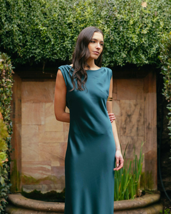Vestido Carmine Verde Petroleo