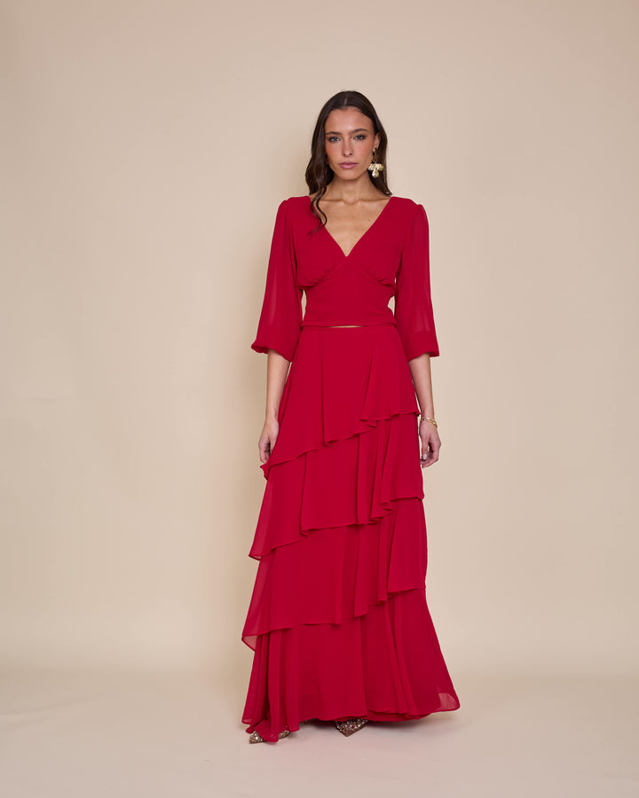 Falda Lorenza Roja