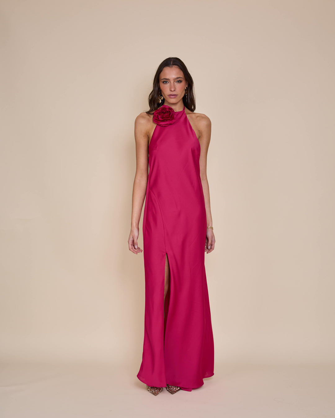 Vestido Bianca Rojo Frambuesa