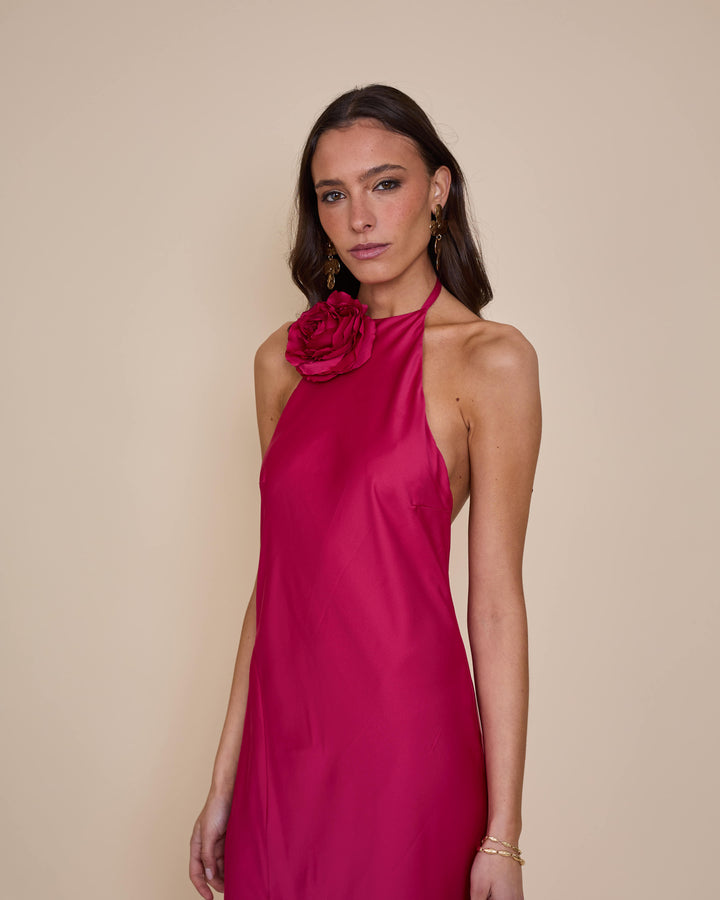 Vestido Bianca Rojo Frambuesa