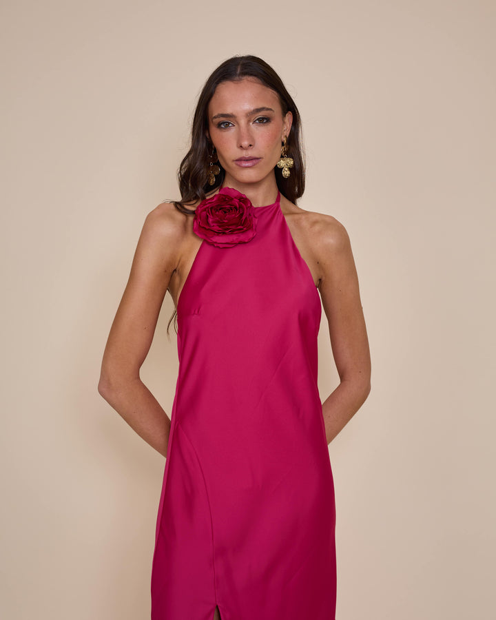 Vestido Bianca Rojo Frambuesa