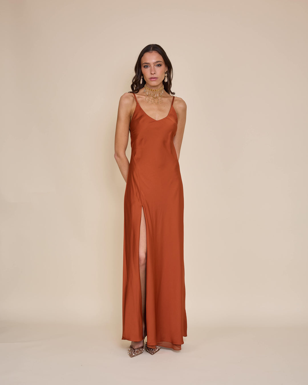 Vestido Victoria Terracota