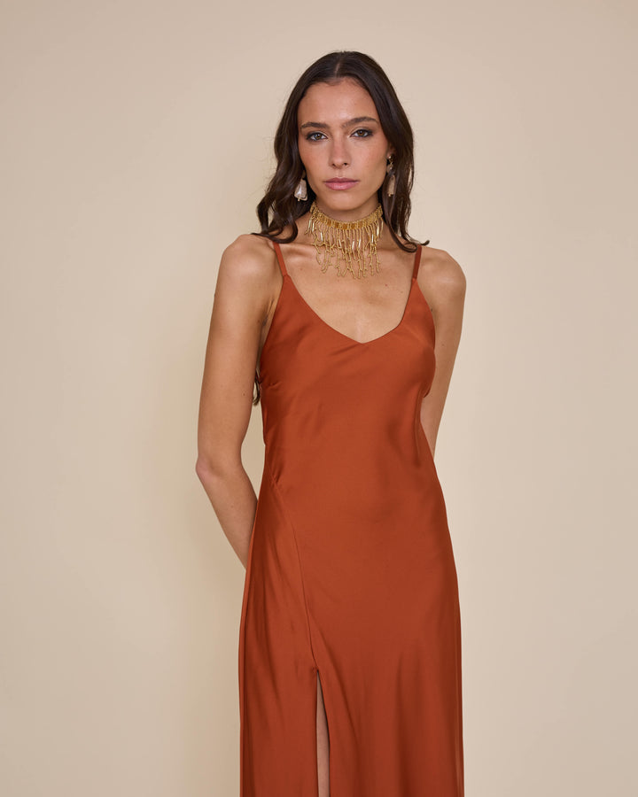 Vestido Victoria Terracota