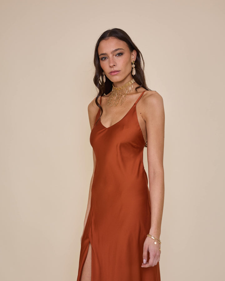 Vestido Victoria Terracota