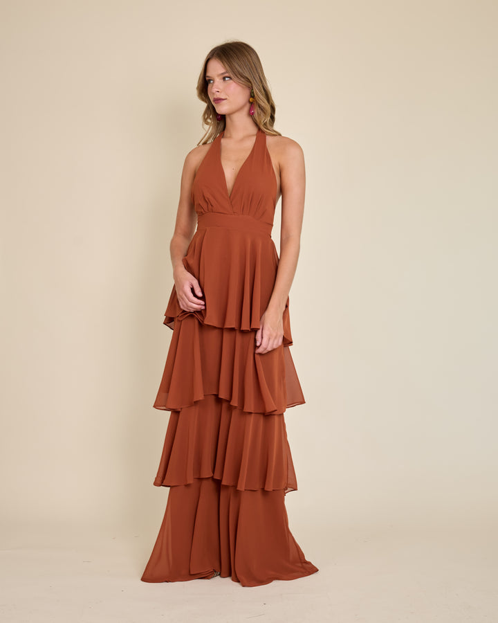 Vestido Celia Terracota