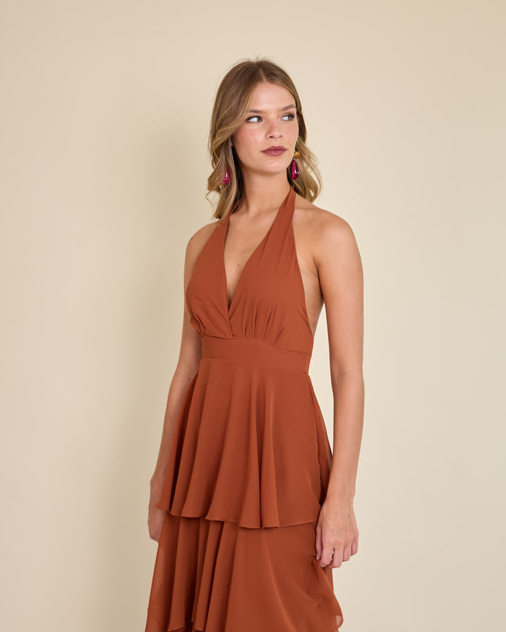 Vestido Celia Terracota