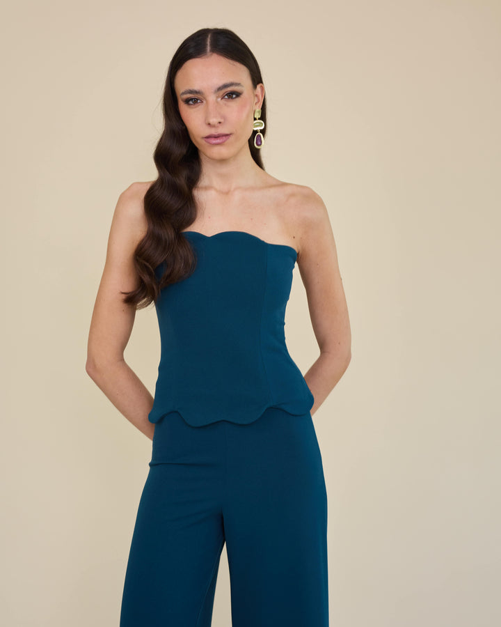 Top Straples Amalia Azul