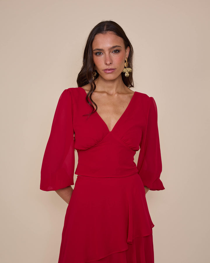 Top Lorenza Rojo
