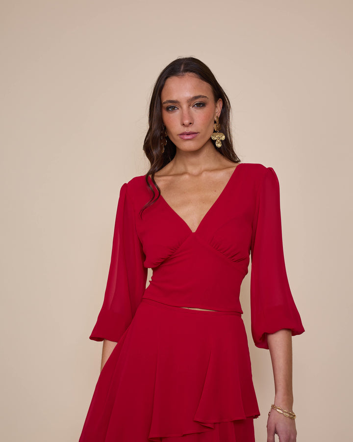 Top Lorenza Rojo
