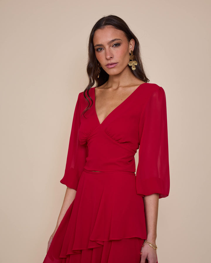 Top Lorenza Rojo