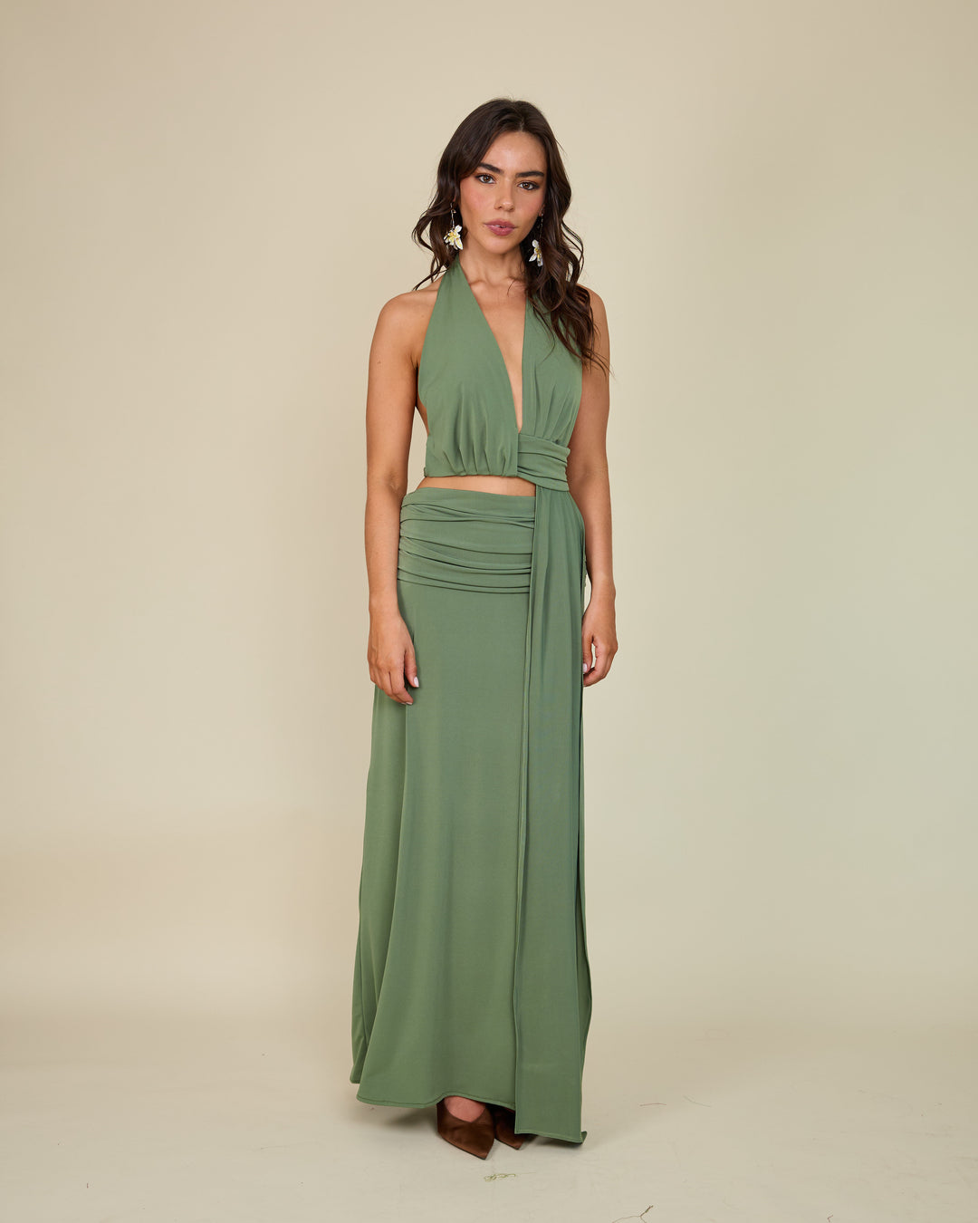 Falda Olivia Verde