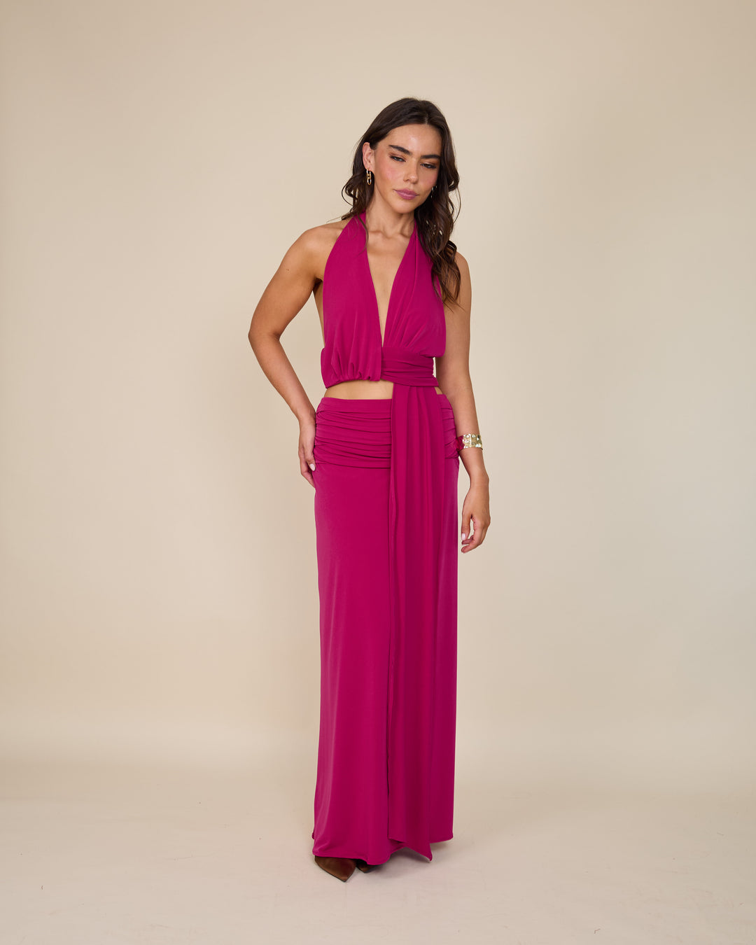 Falda Olivia Fucsia