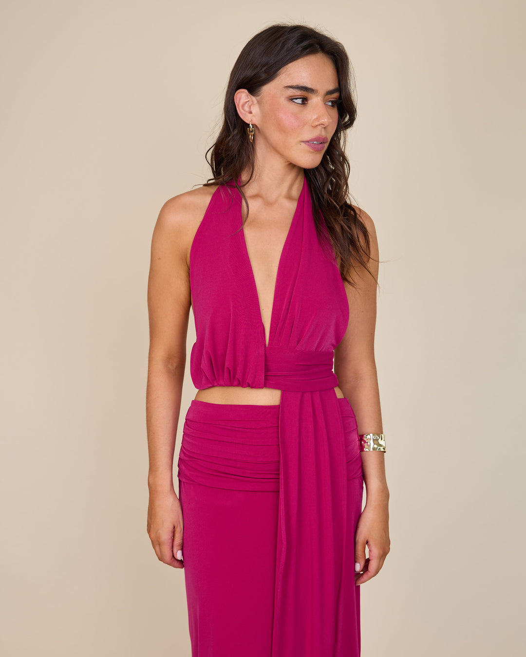 Falda Olivia Fucsia