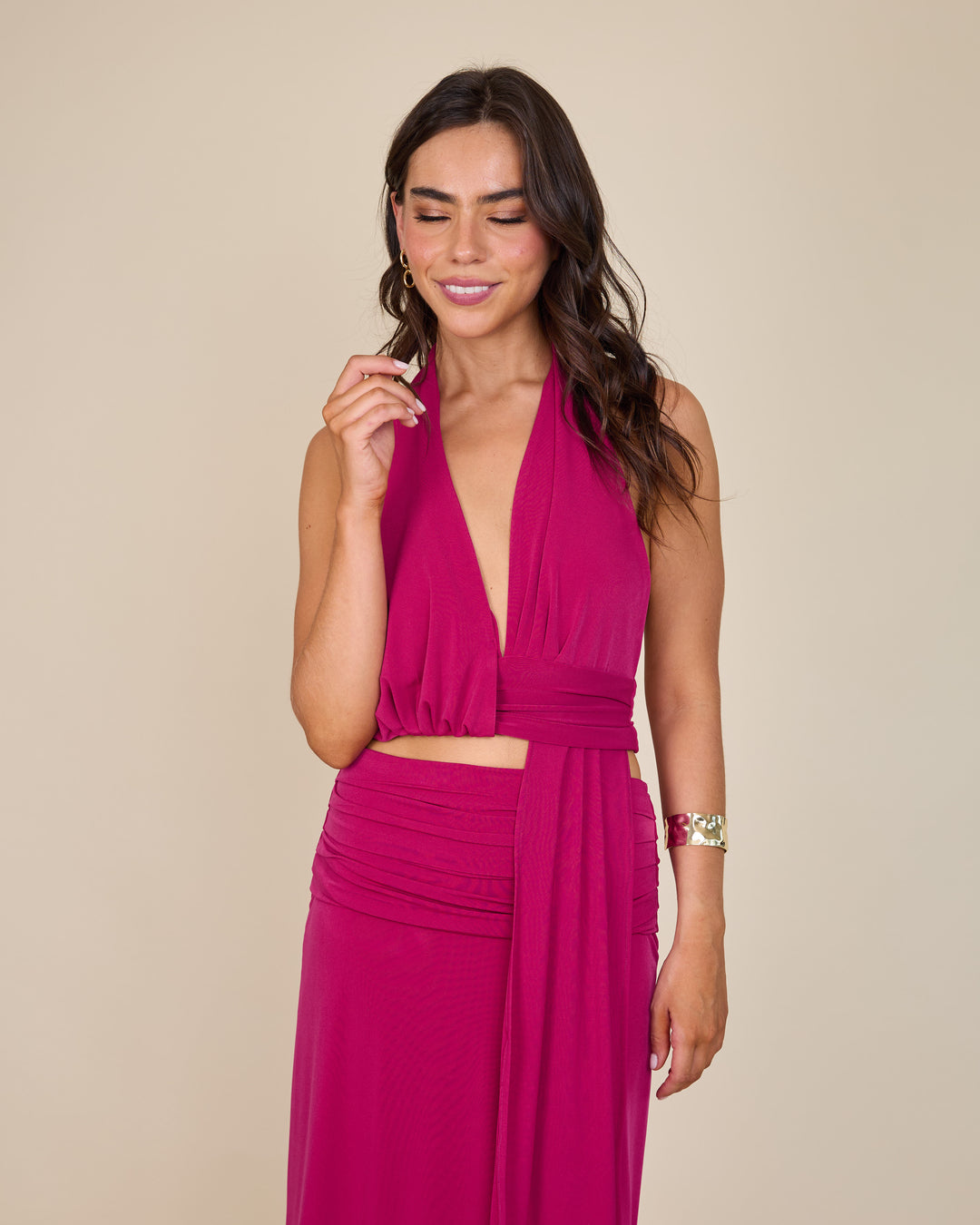Falda Olivia Fucsia