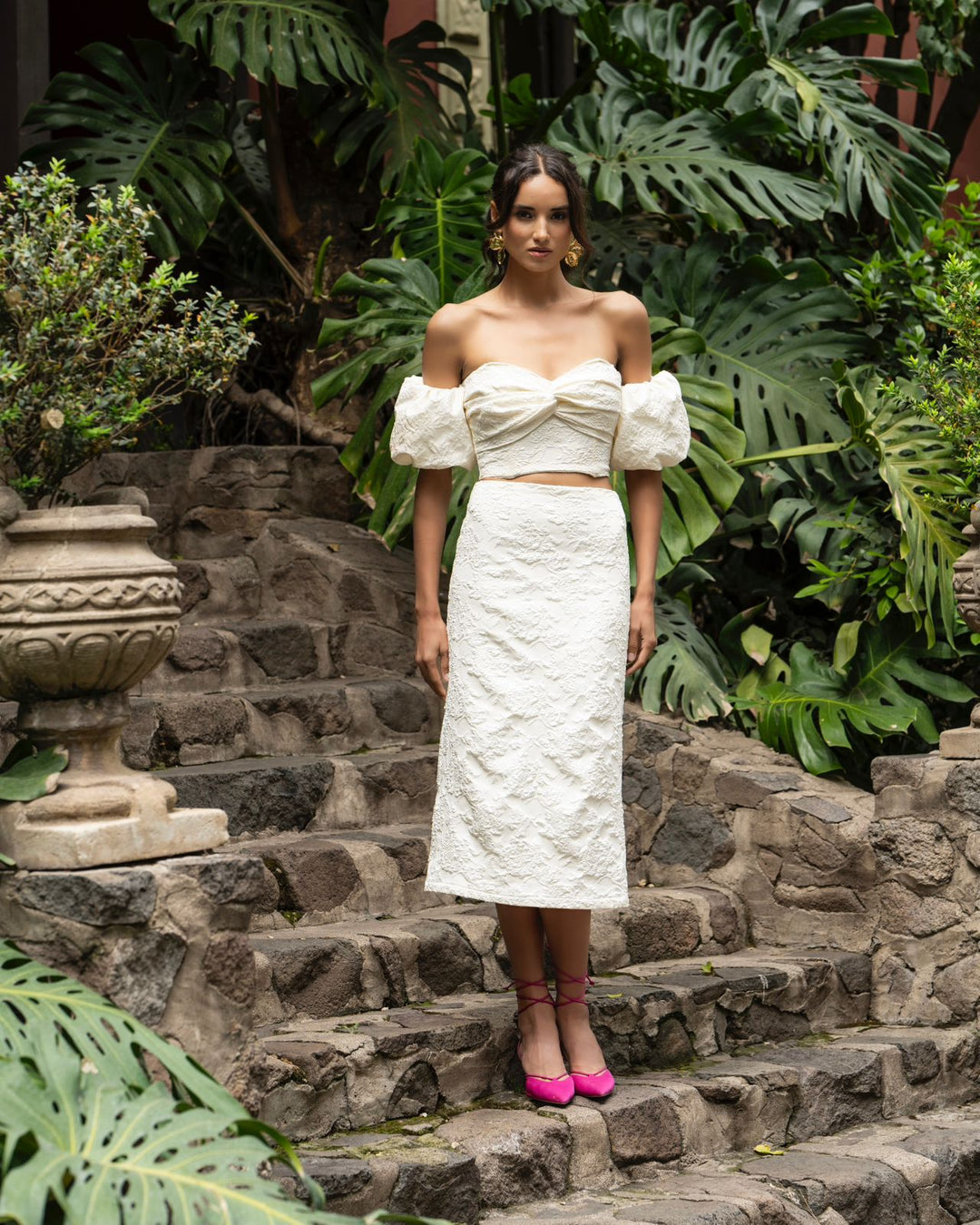 Falda Midi Allegra Blanca Novia