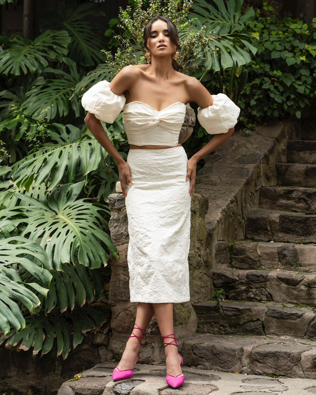 Falda Midi Allegra Blanca Novia