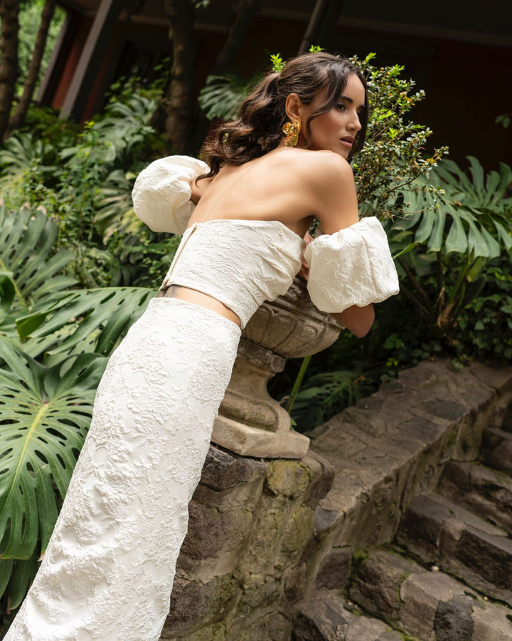 Falda Midi Allegra Blanca Novia