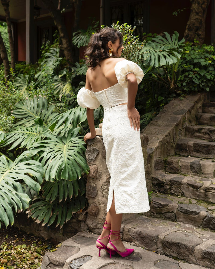Falda Midi Allegra Blanca Novia