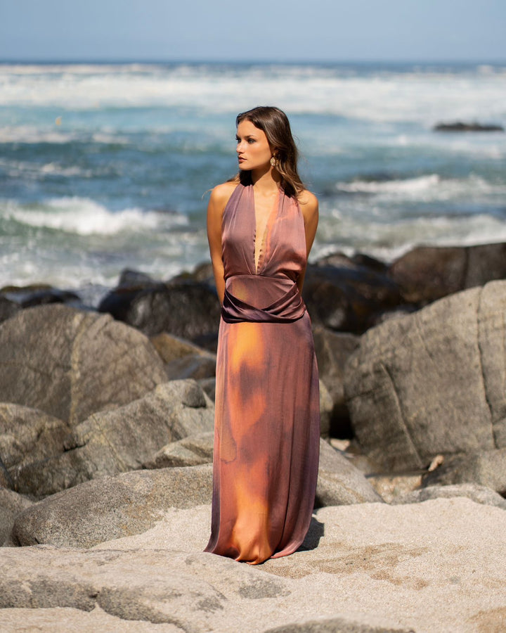 Vestida Amara Estampado Burdeo