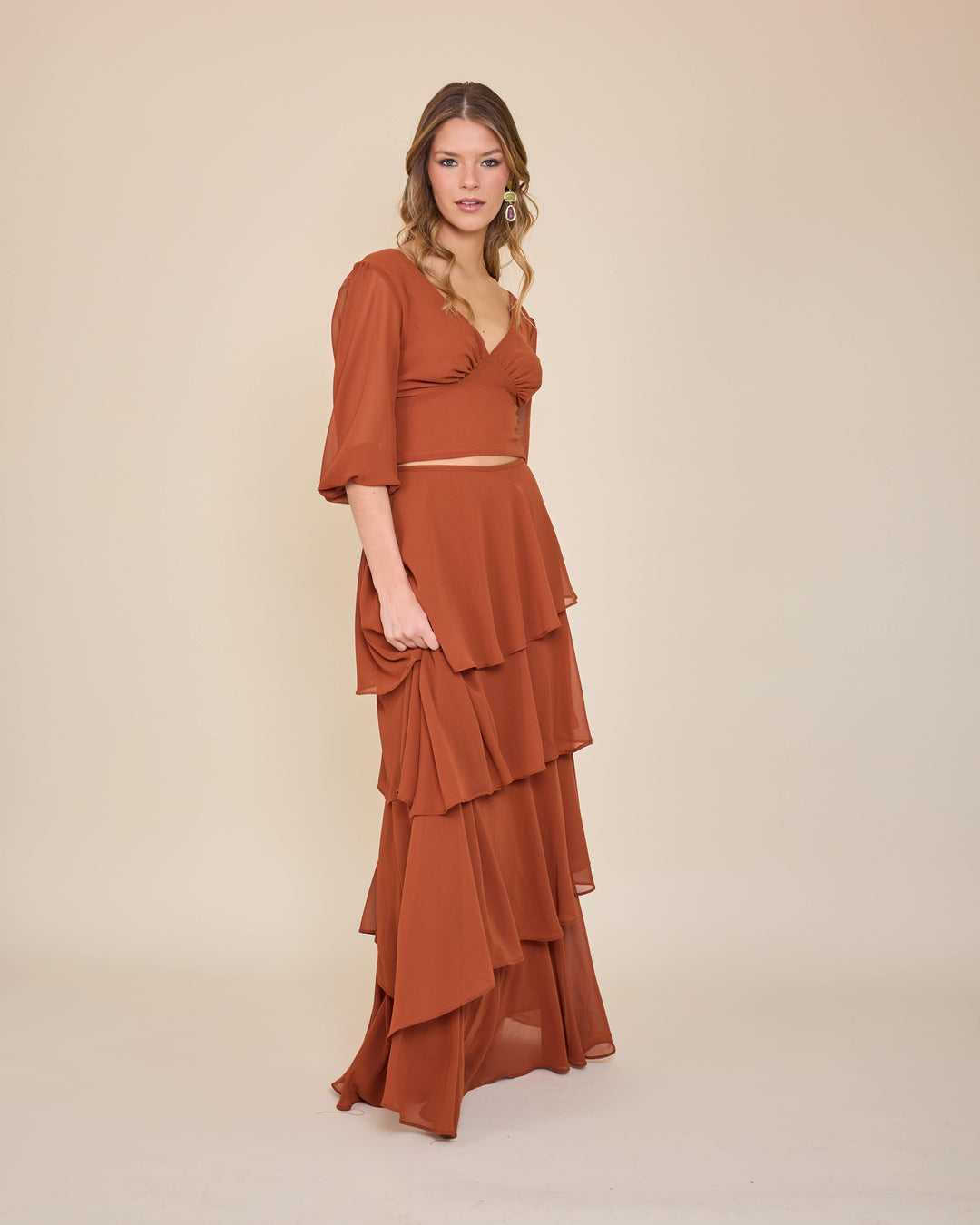 Falda Lorenza Terracota