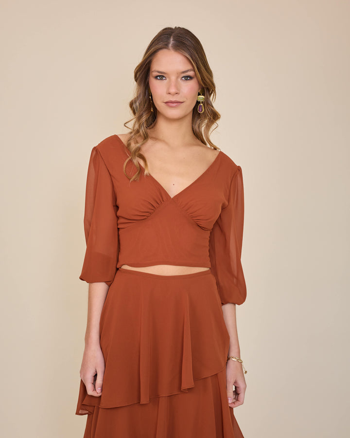 Falda Lorenza Terracota