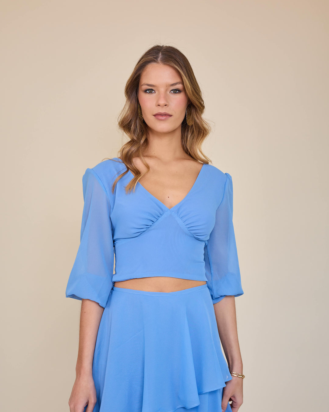 Falda Lorenza Celeste