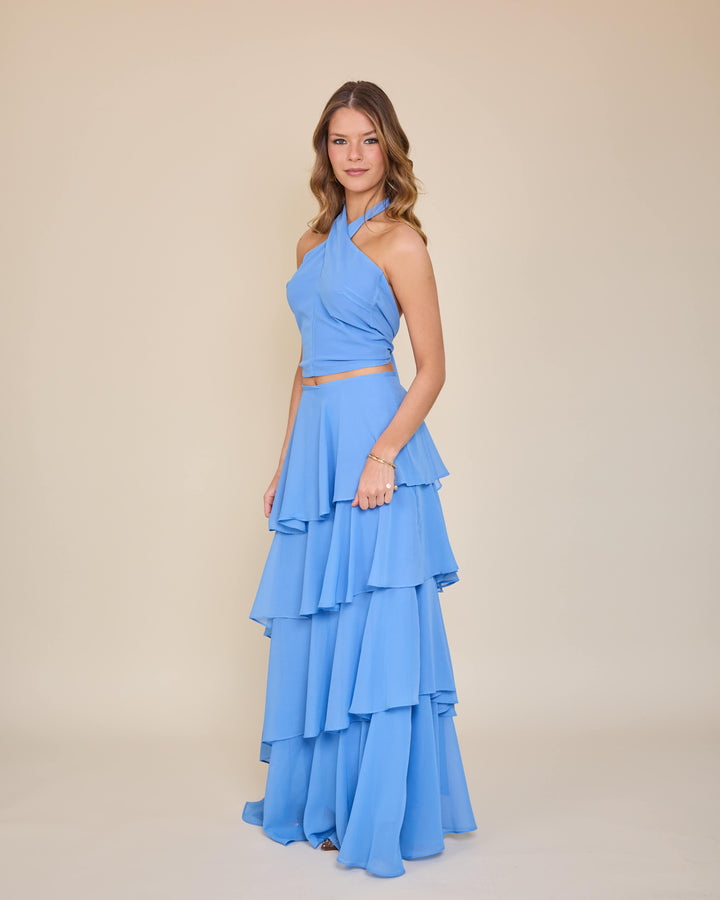 Falda Lorenza Celeste
