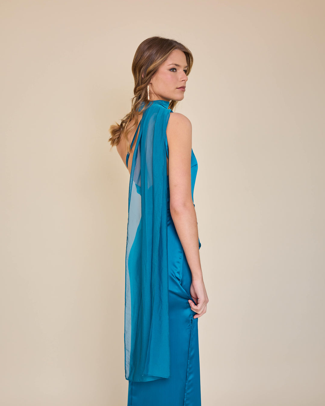 Vestido Mairena Azul Petroleo