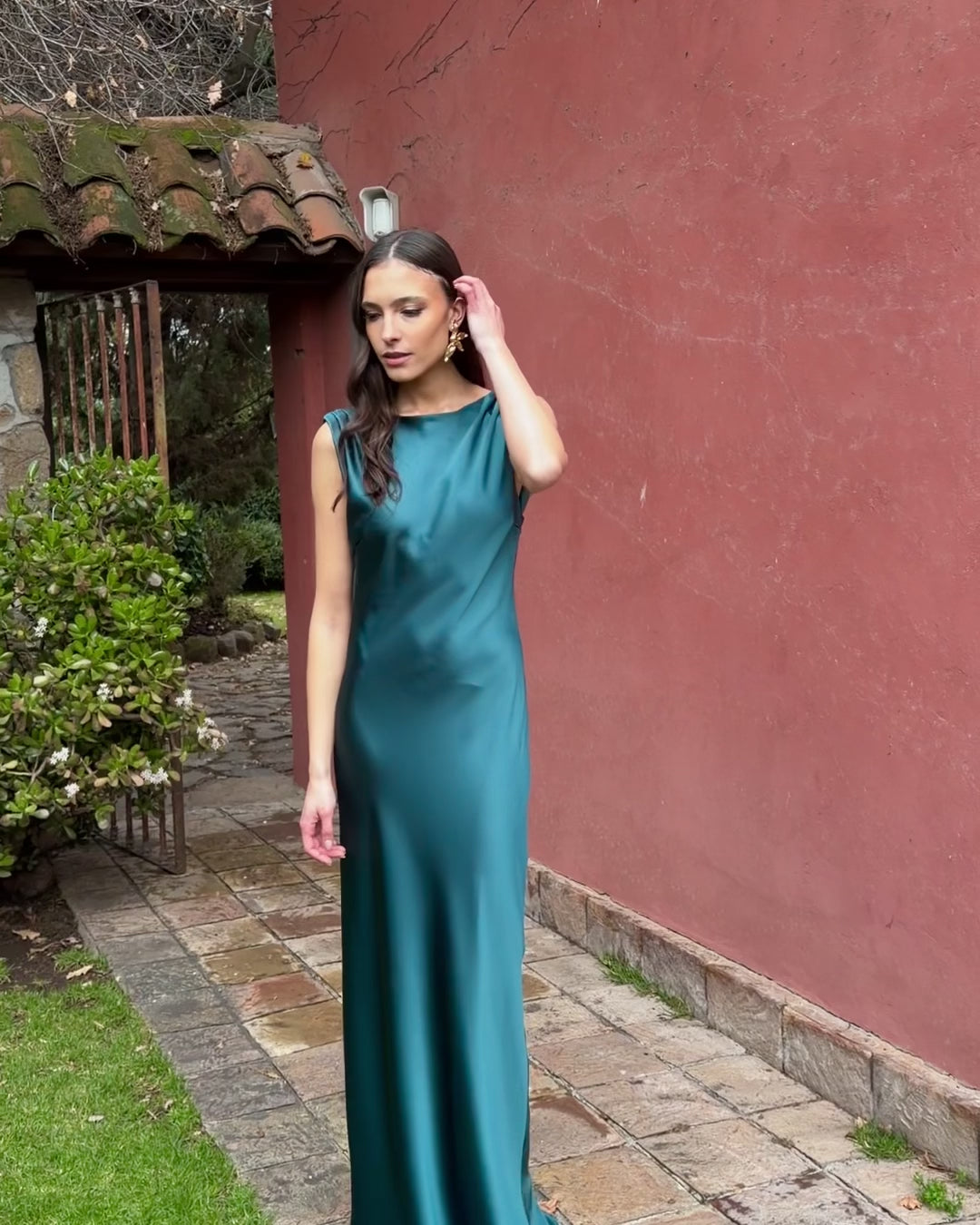 Vestido Carmine Verde Petroleo