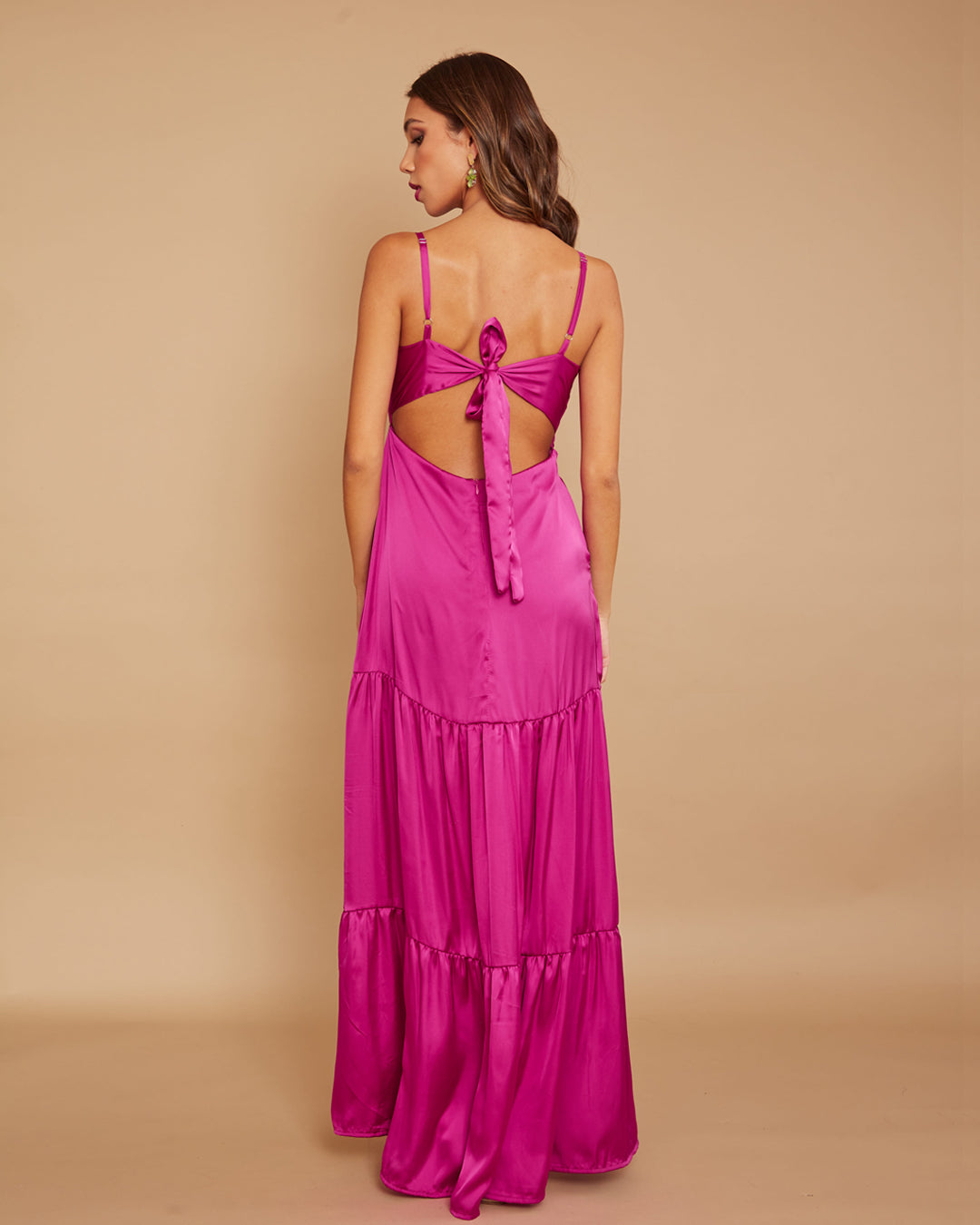 Vestido Leticia Seda Magenta